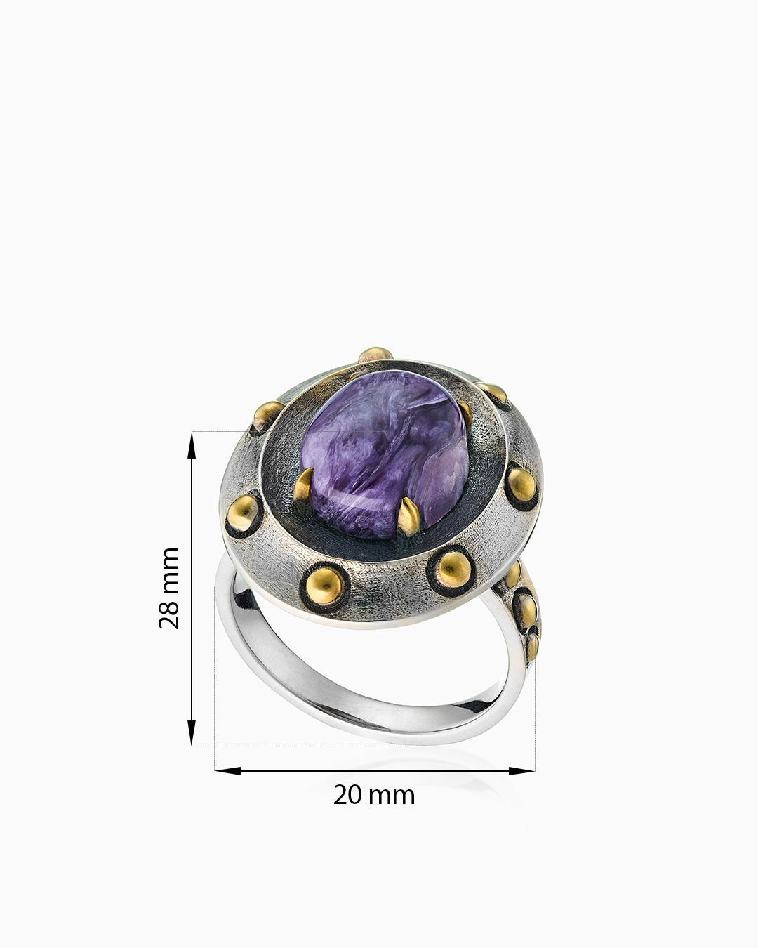 Серебряное кольцо с камнем чароит | Ювелирные украшения Sarkissian - фото 8