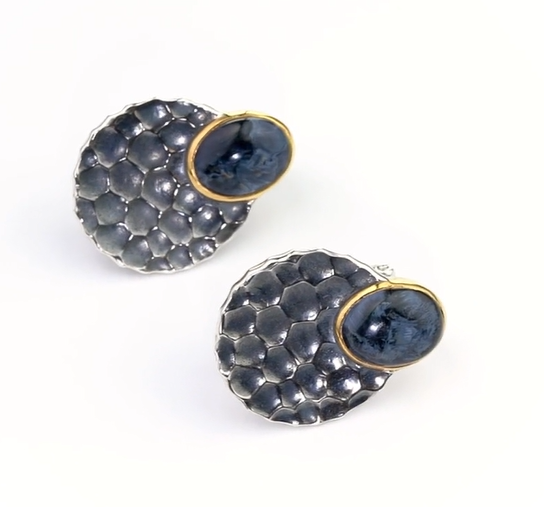 Серьги из серебра с камнем питерсит | Ювелирные украшения Sarkissian - фото 9 d