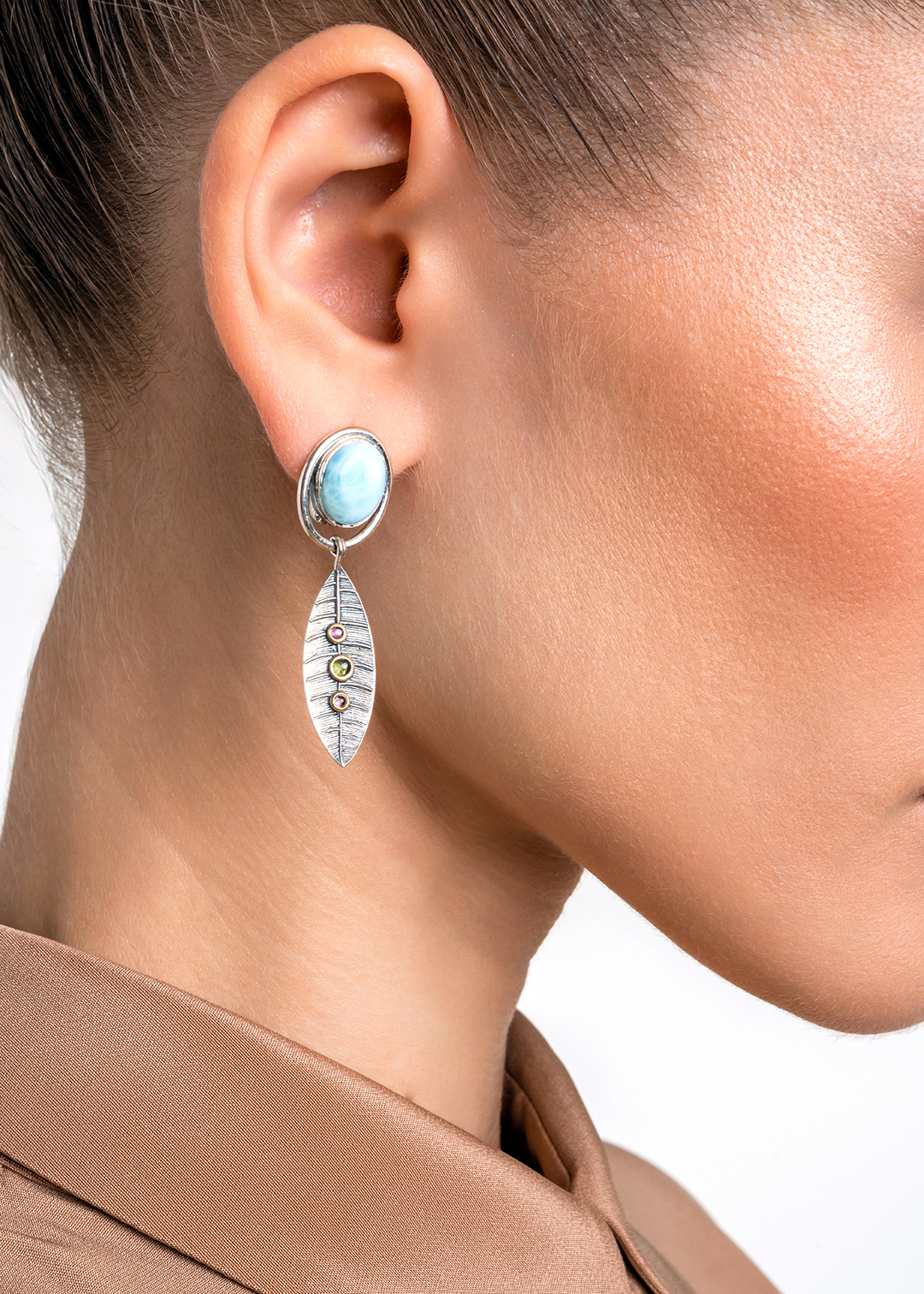 Серьги из серебра с камнем ларимар | Ювелирные украшения Sarkissian - фото 13