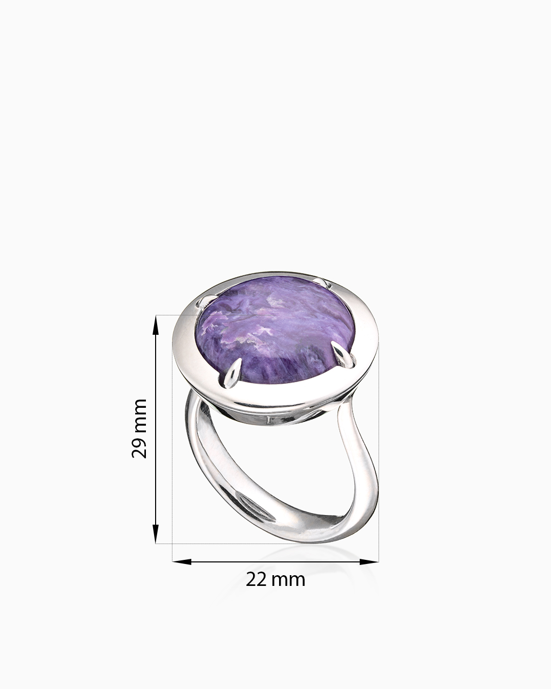 Кольцо из серебра с камнем чароит | Ювелирные украшения Sarkissian - фото 8