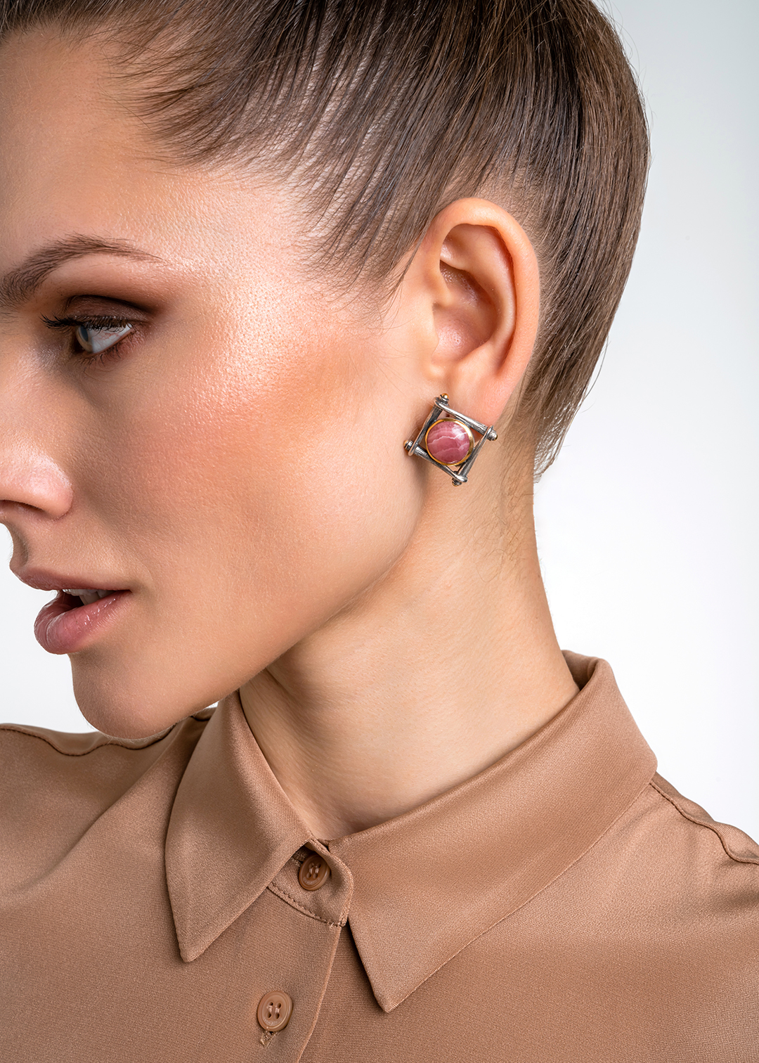 Серьги из серебра с камнем родохрозит | Ювелирные украшения Sarkissian - фото 17