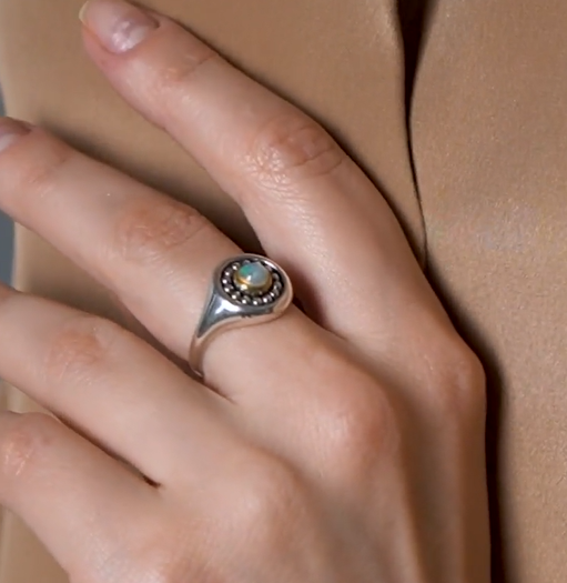Кольцо из серебра с камнем опал | Ювелирные украшения Sarkissian - фото 4 d