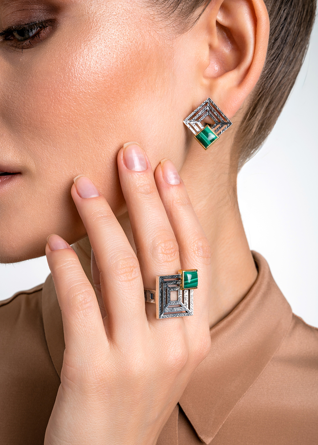 Серьги с малахитом из серебра | Ювелирные украшения Sarkissian - фото 17