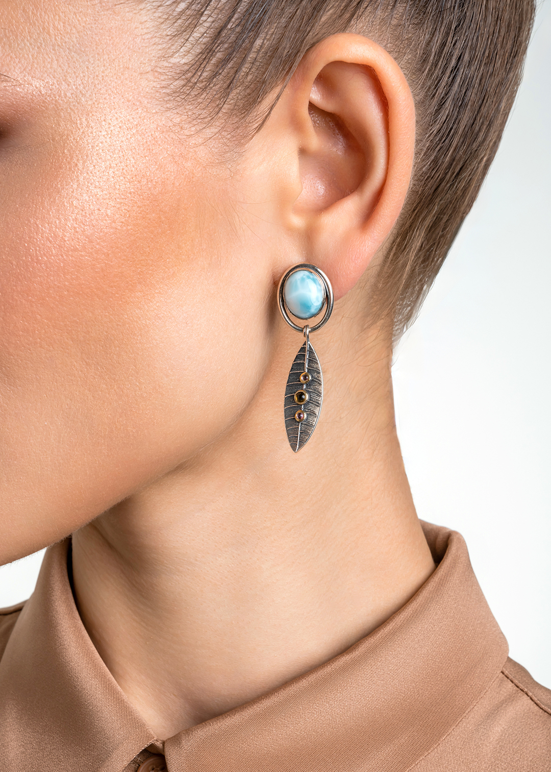 Серьги из серебра с камнем ларимар | Ювелирные украшения Sarkissian - фото 12