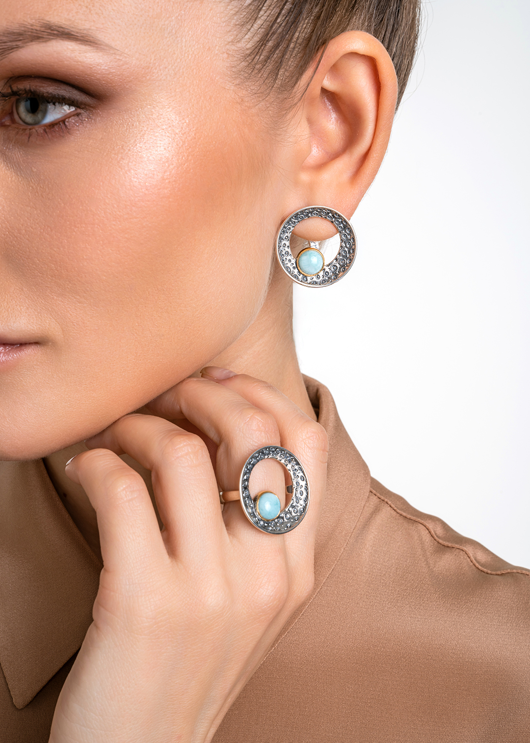 Кольцо из серебра с камнем ларимар | Ювелирные украшения Sarkissian - фото 12