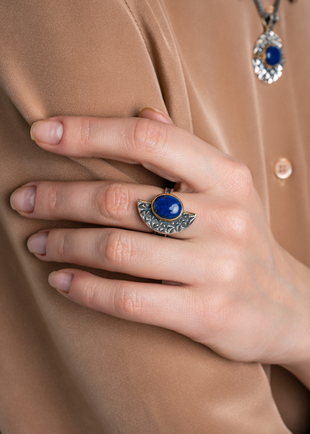 Серебряное кольцо «Лазурный Веер» | Ювелирные украшения Sarkissian - фото 15
