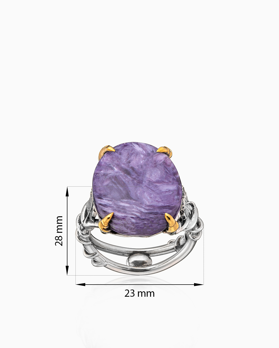 Кольцо из серебра с камнем чароит | Ювелирные украшения Sarkissian - фото 20