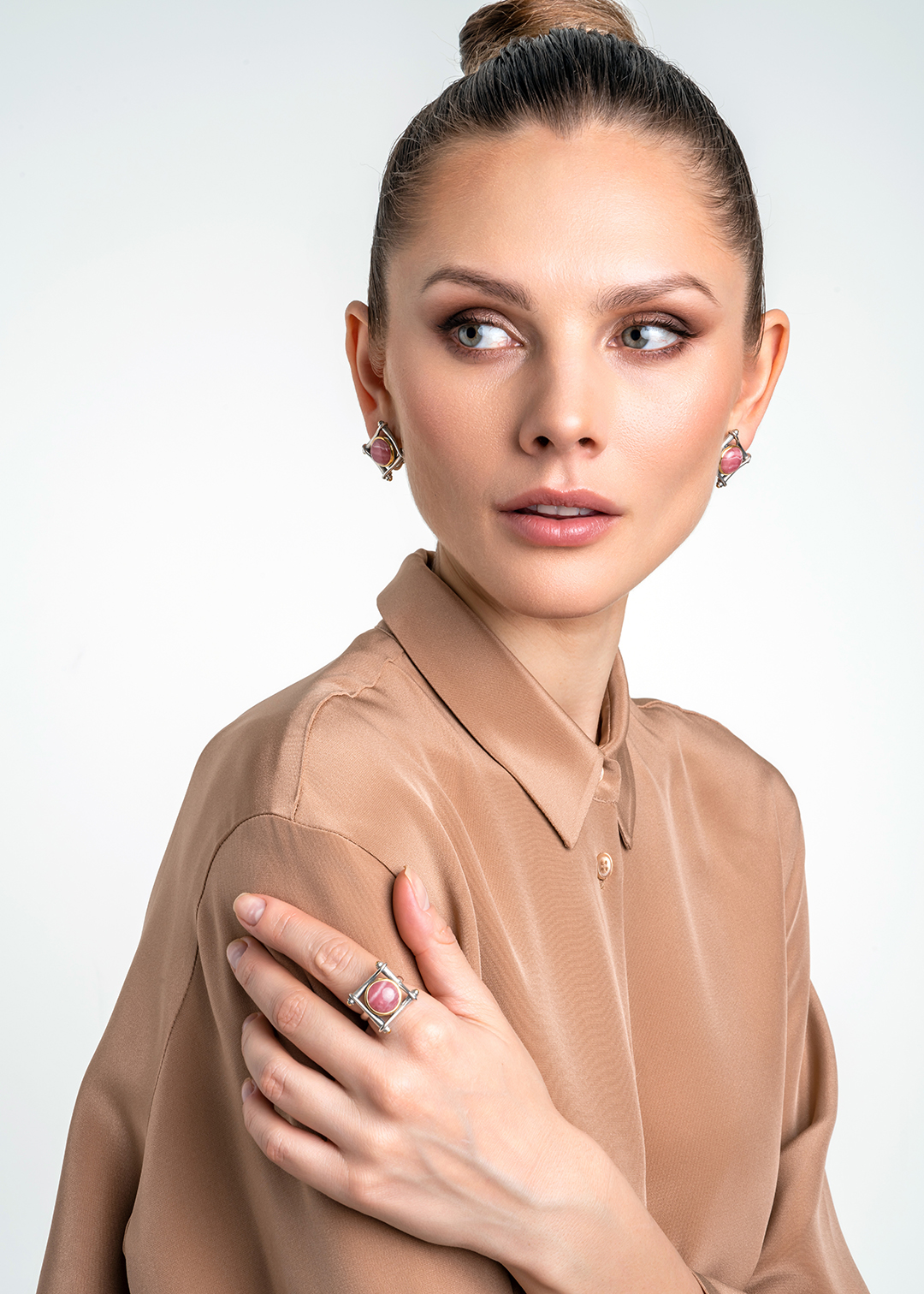 Серьги из серебра с камнем родохрозит | Ювелирные украшения Sarkissian - фото 19