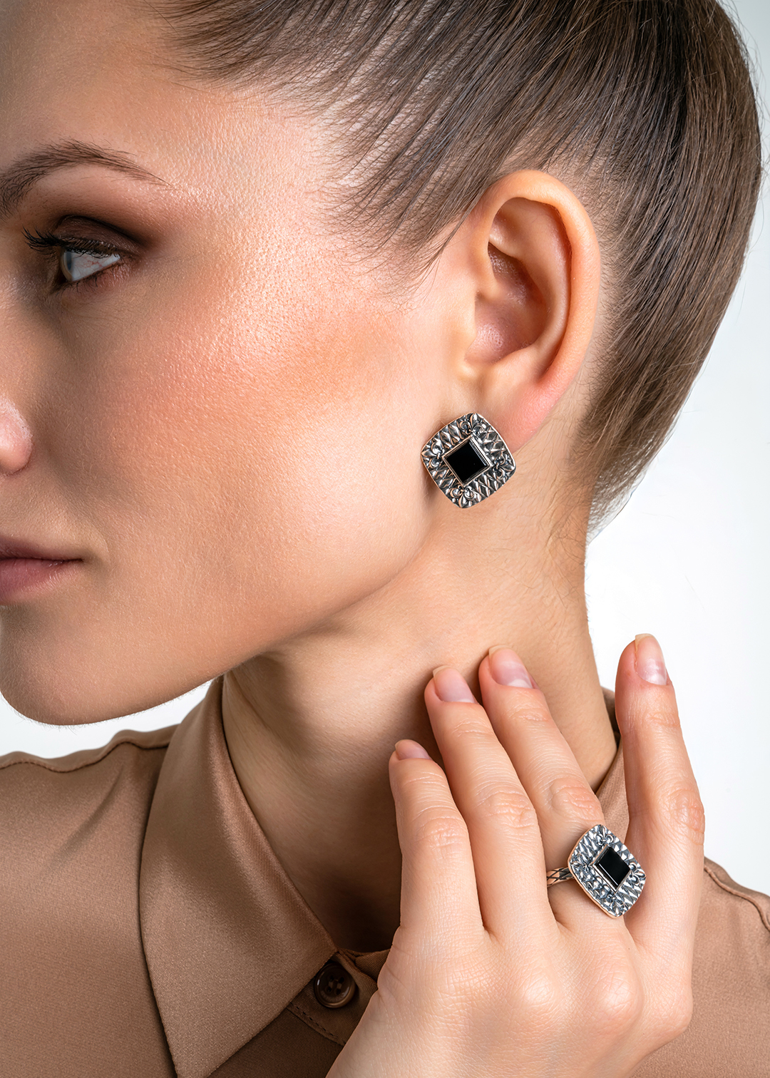 Серьги из серебра с камнем оникс | Ювелирные украшения Sarkissian - фото 15