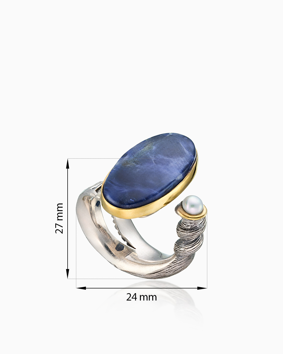 Кольцо из серебра с камнем содалит | Ювелирные украшения Sarkissian - фото 8