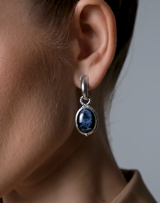 Серьги из серебра с камнем питерсит | Ювелирные украшения Sarkissian - фото 7 d