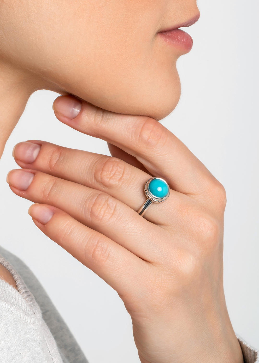 Кольцо из серебра с камнем бирюза - фото 2