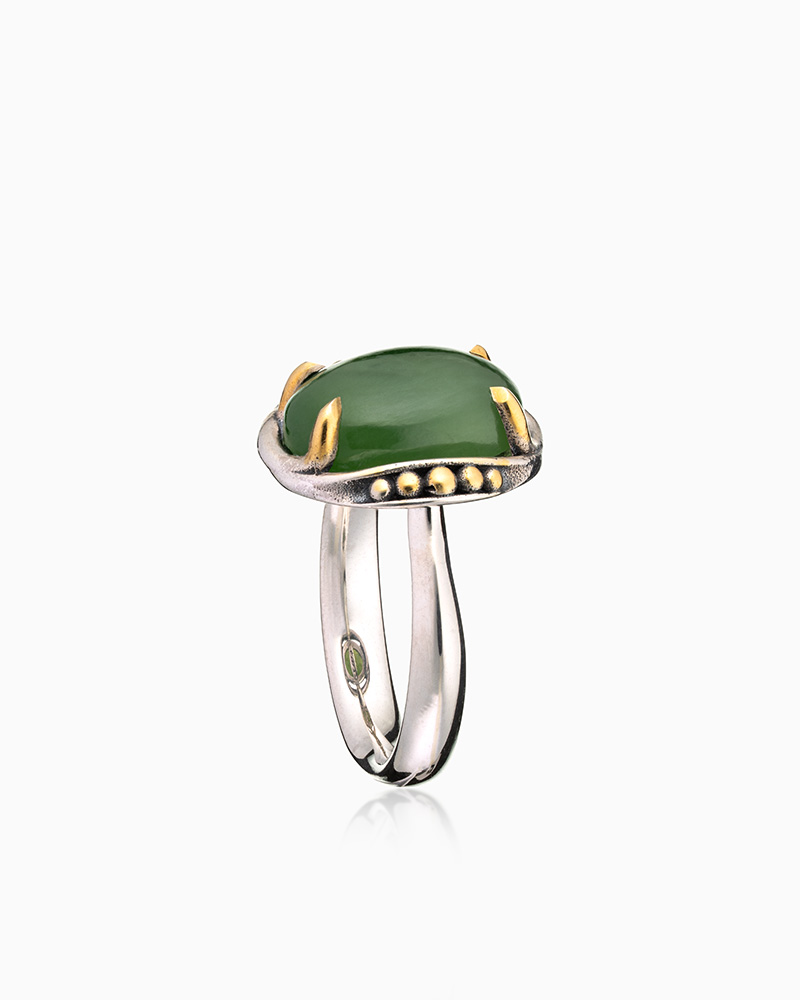 Серебряное кольцо с камнем нефрит | Ювелирные украшения Sarkissian - фото 6