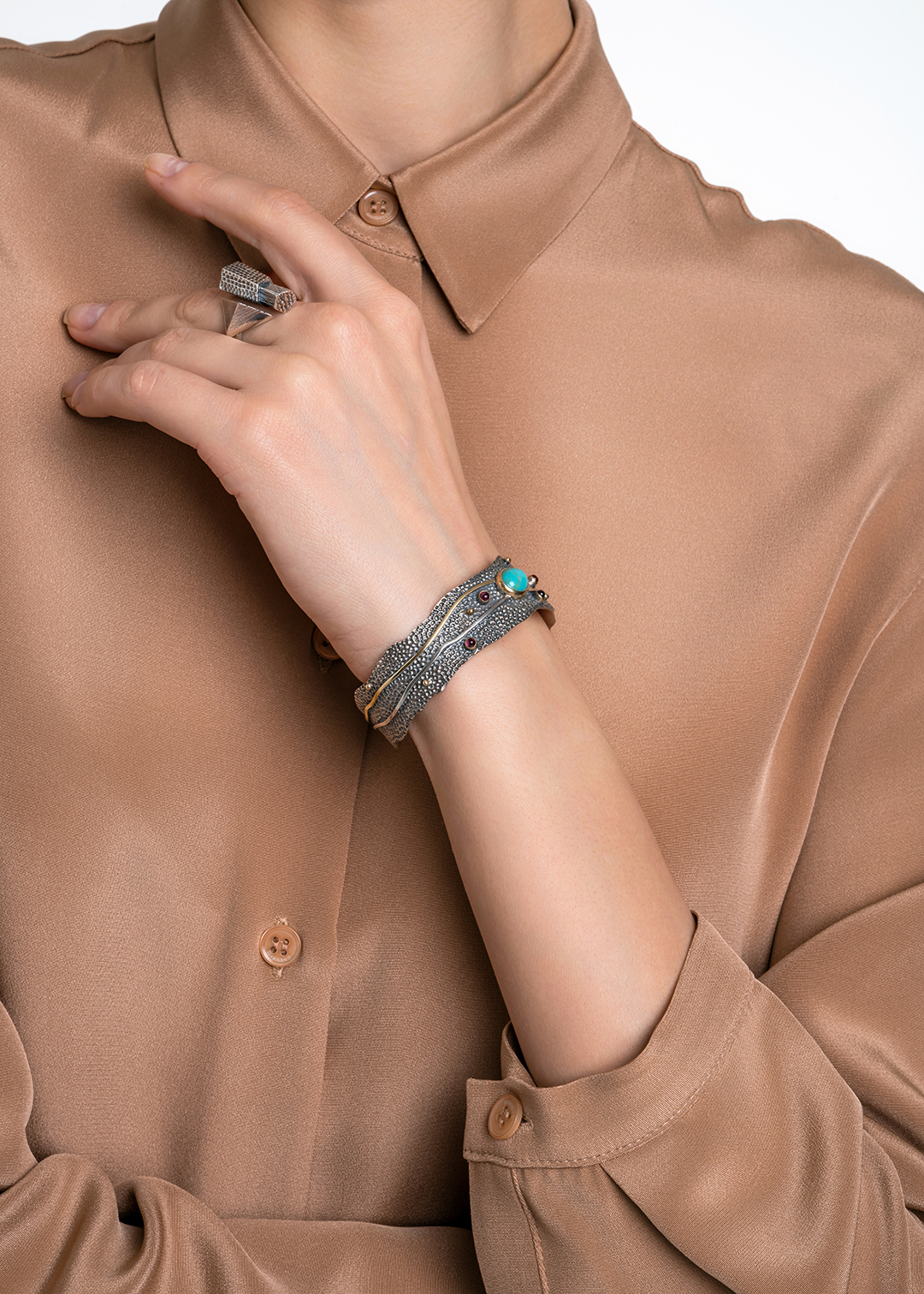 Браслет из серебра с камнем бирюза | Ювелирные украшения Sarkissian - фото 11