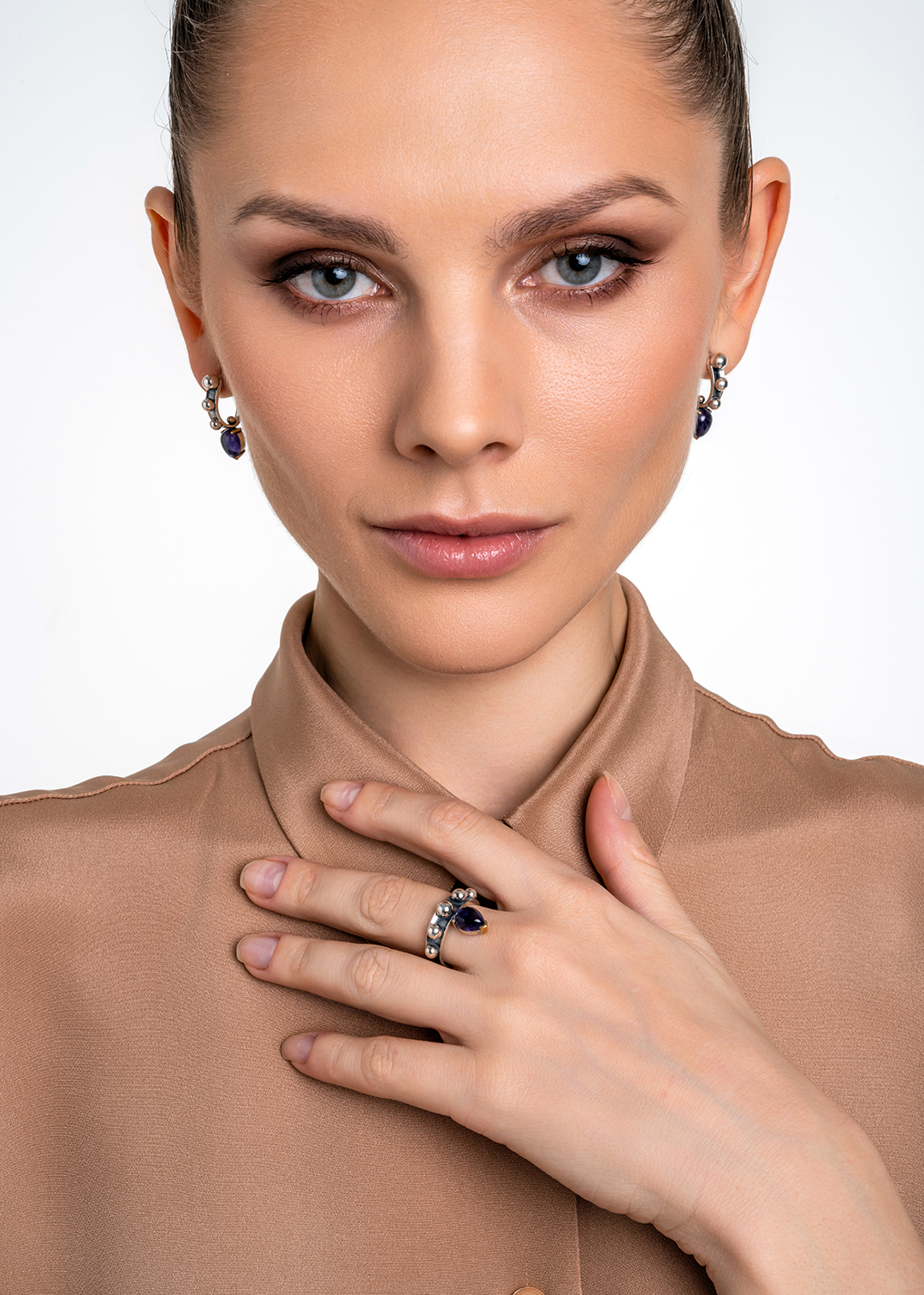 Кольцо из серебра с камнем аметист | Ювелирные украшения Sarkissian - фото 15