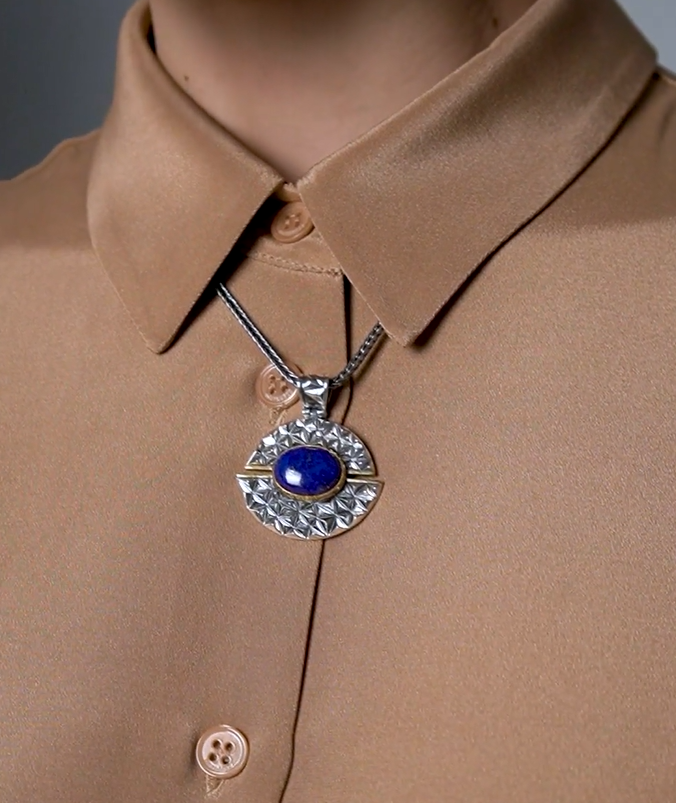 Серебряная подвеска «Лазурный Веер» | Ювелирные украшения Sarkissian - фото 6 d