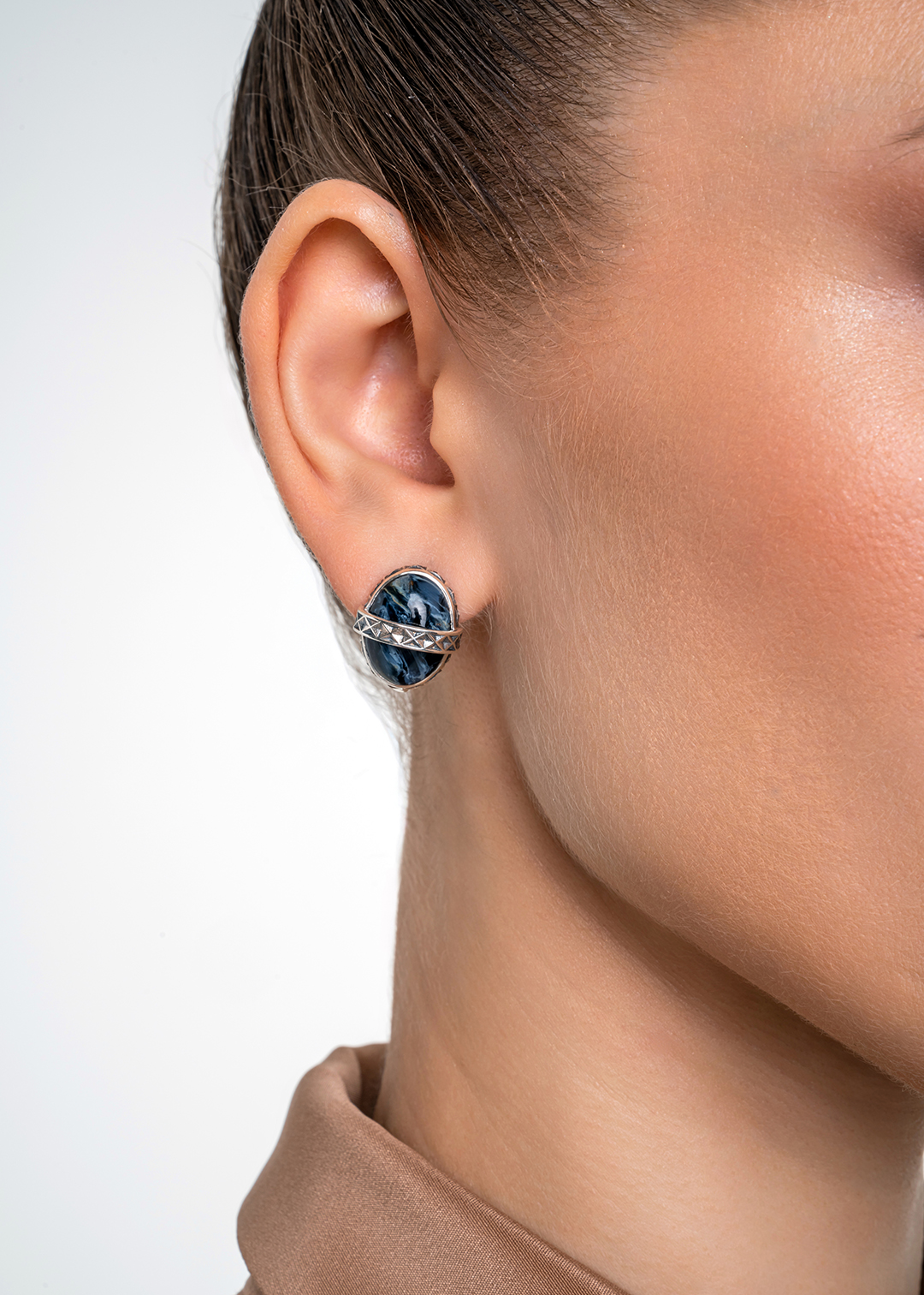 Серьги из серебра с камнем питерсит | Ювелирные украшения Sarkissian - фото 11