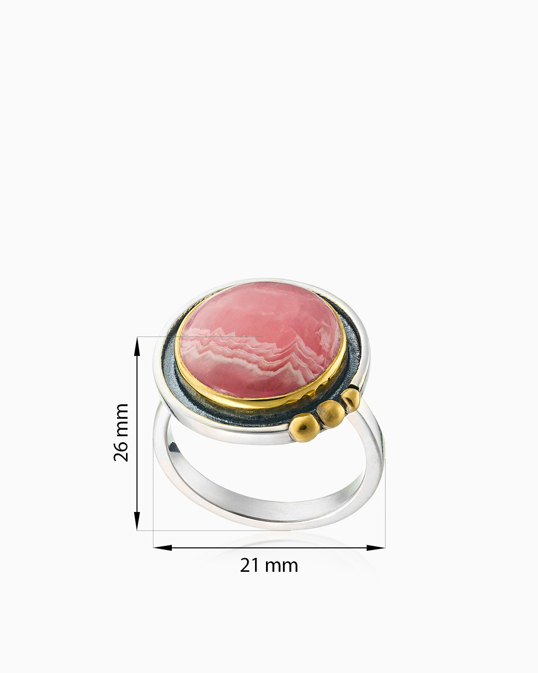 Кольцо из серебра с камнем родохрозит | Ювелирные украшения Sarkissian - фото 8