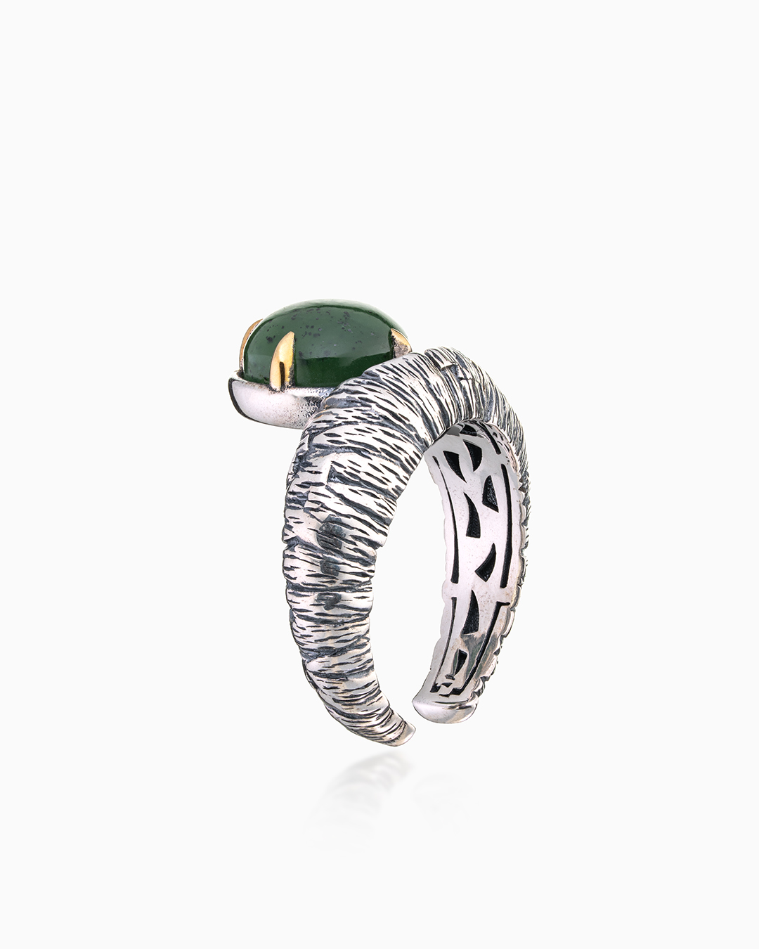 Cеребряное кольцо с камнем нефрит | Ювелирные украшения Sarkissian - фото 6