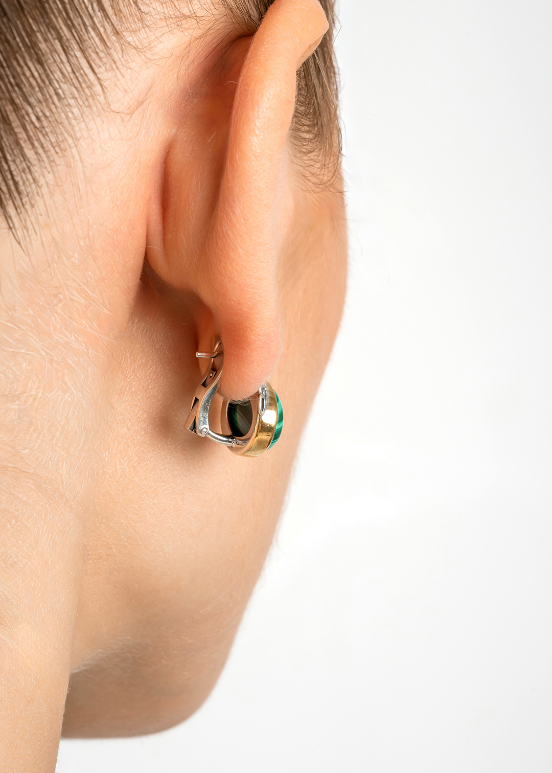 Серьги с малахитом из серебра - фото 2