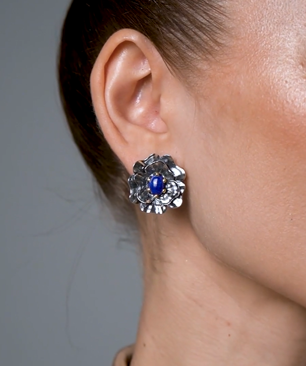 Серьги из серебра с камнем лазурит | Ювелирные украшения Sarkissian - фото 9 d