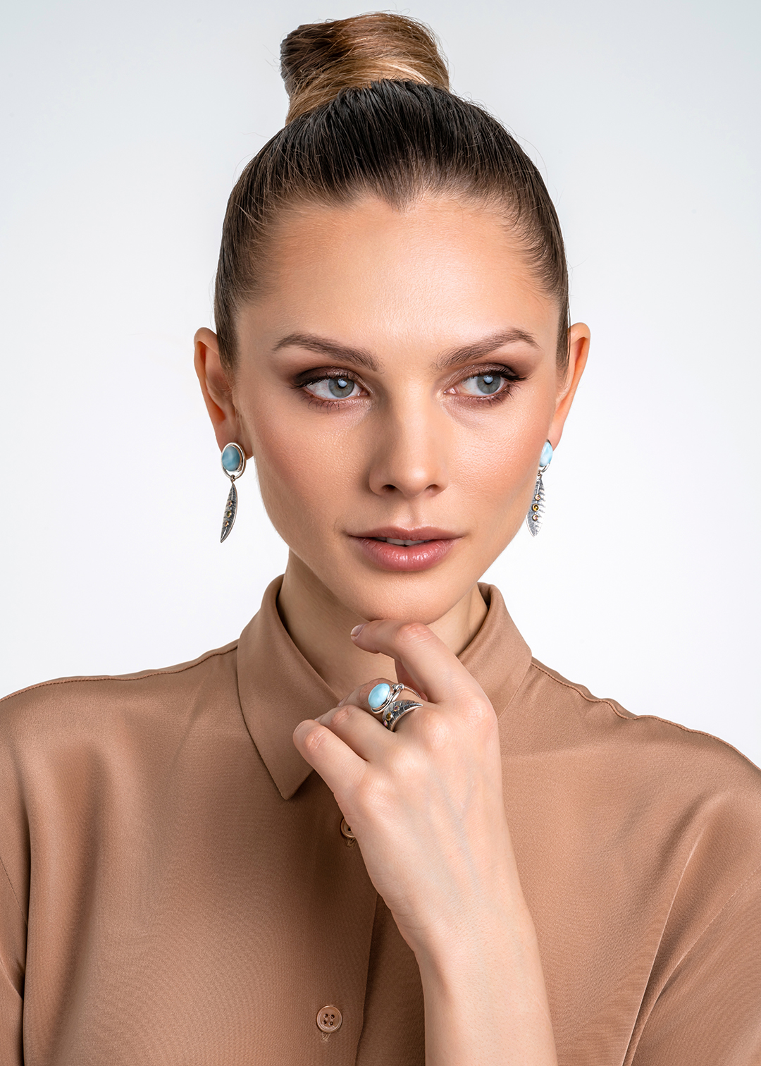 Кольцо из серебра с камнем ларимар | Ювелирные украшения Sarkissian - фото 18