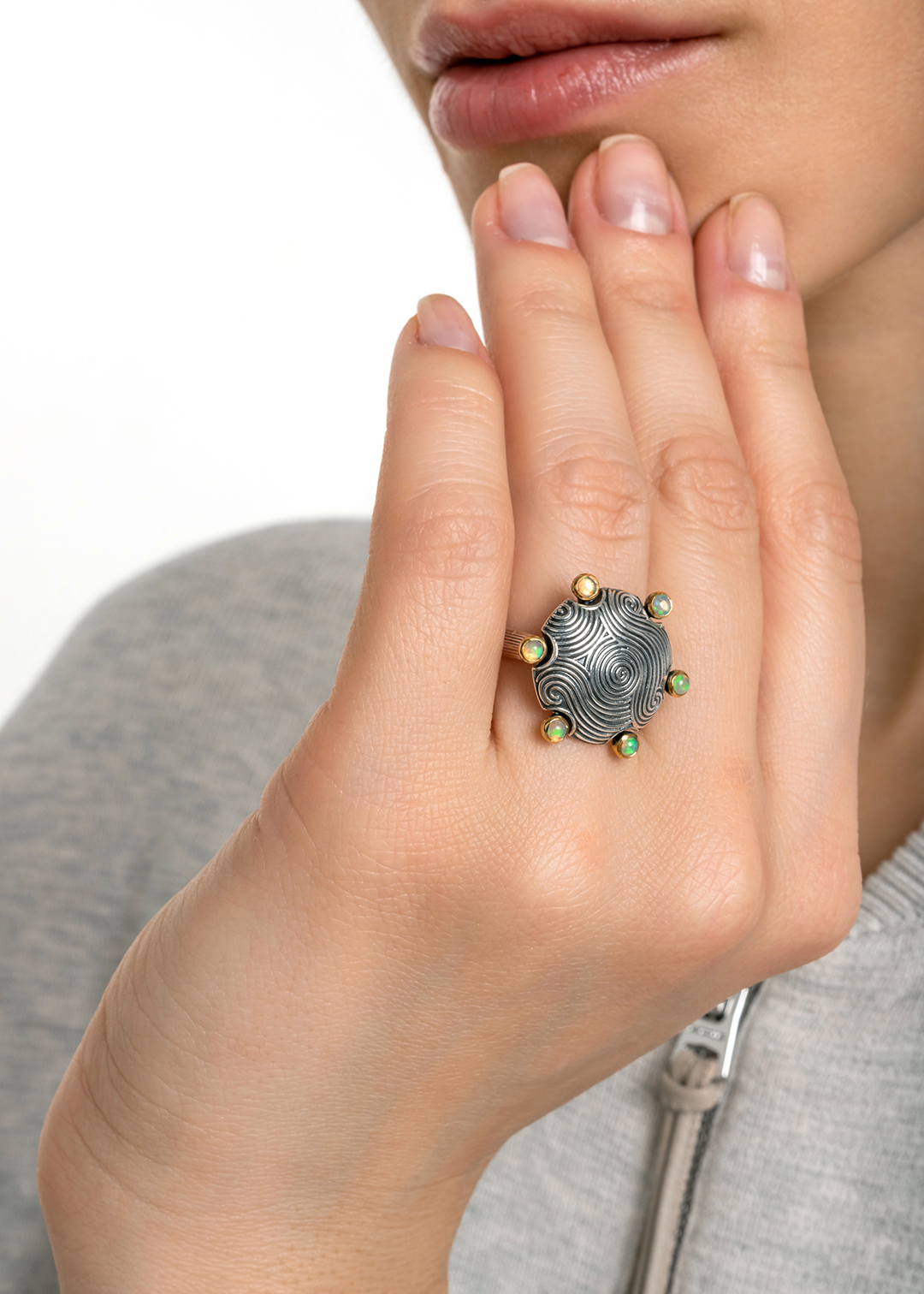 Кольцо из серебра с камнем опал | Ювелирные украшения Sarkissian - фото 10