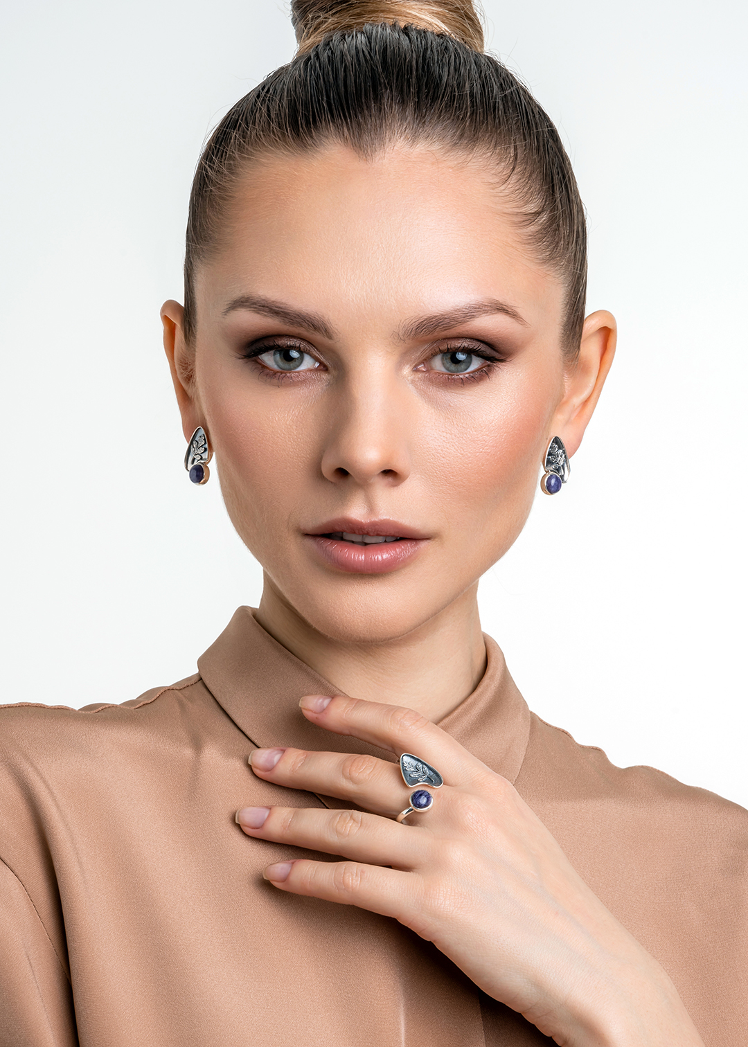 Серьги из серебра с камнем чароит | Ювелирные украшения Sarkissian - фото 14