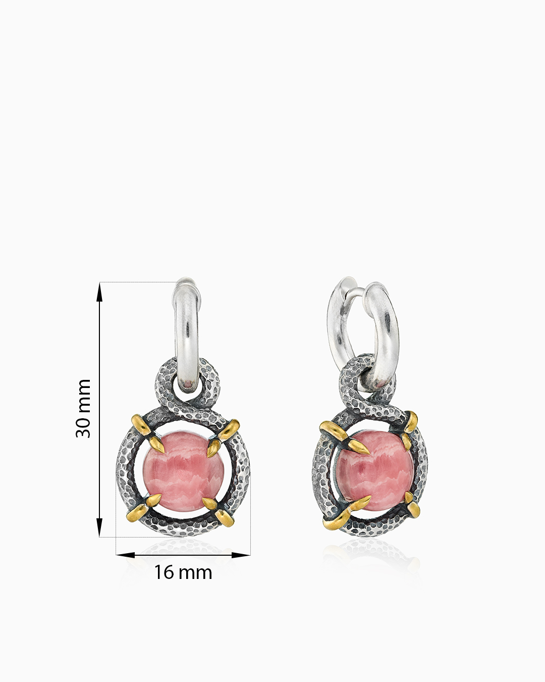 Серьги из серебра с камнем родохрозит | Ювелирные украшения Sarkissian - фото 4