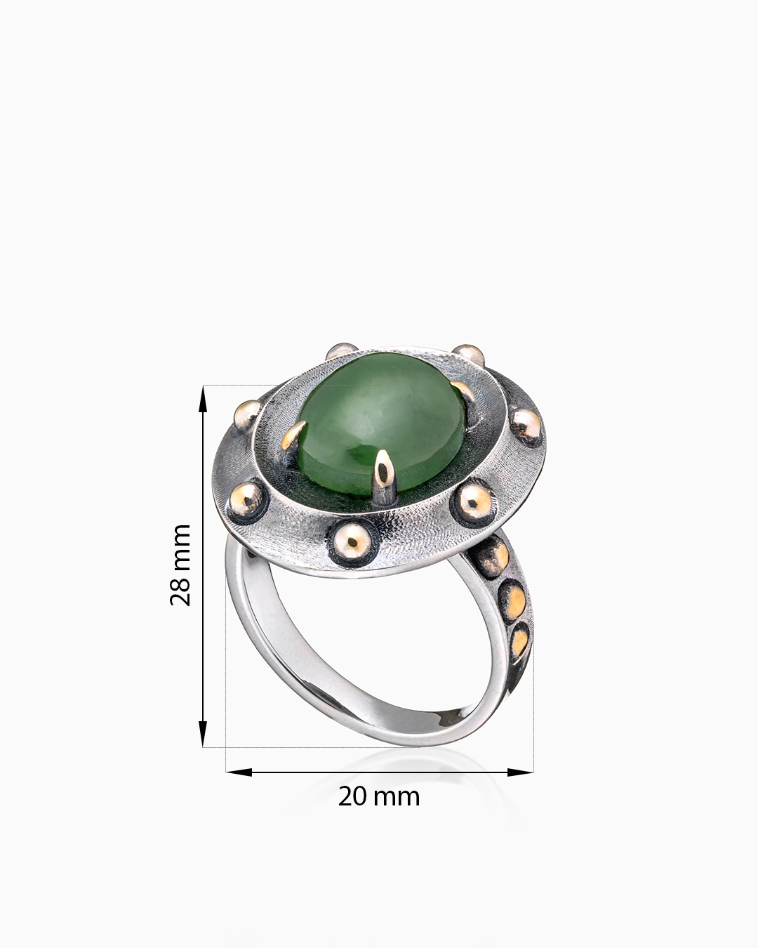 Серебряное кольцо с камнем нефрит | Ювелирные украшения Sarkissian - фото 20