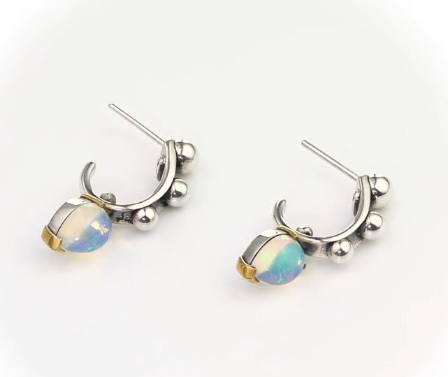 Серьги из серебра с камнем опал | Ювелирные украшения Sarkissian - фото 6 d