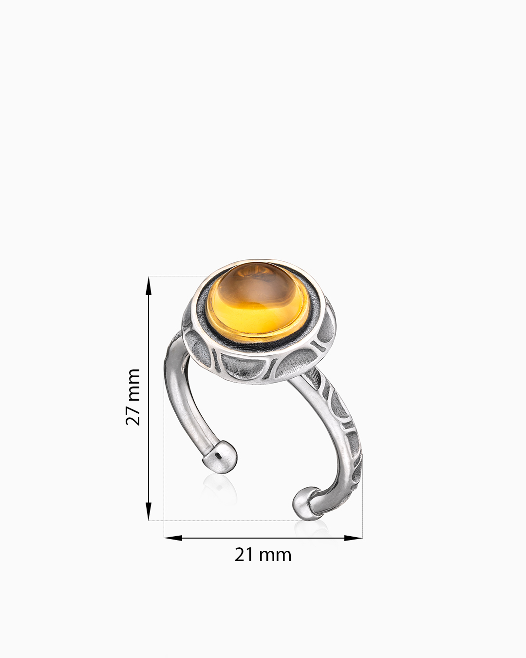 Кольцо из серебра с камнем цитрин | Ювелирные украшения Sarkissian - фото 20