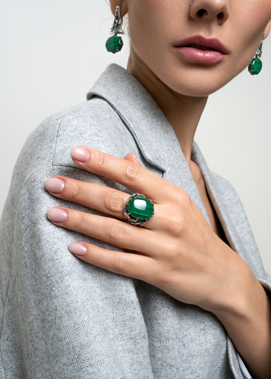 Серебряное кольцо «Малахитовый Мотив» | Ювелирные украшения Sarkissian - фото 11