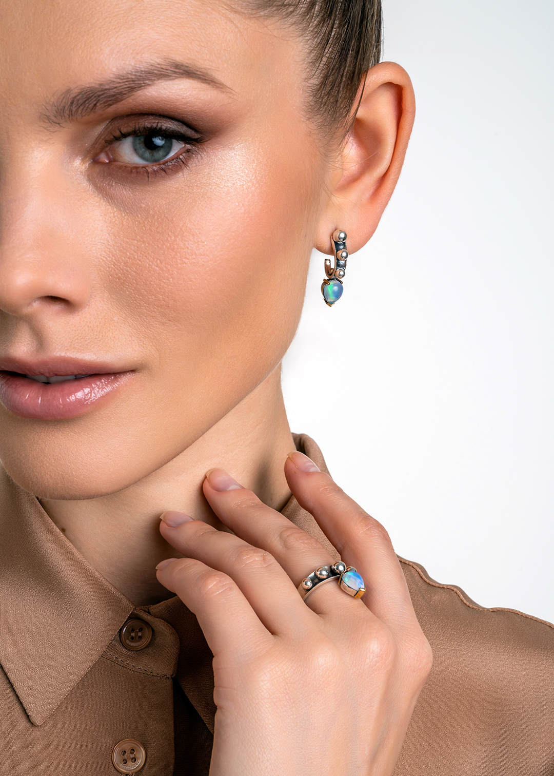 Серьги из серебра с камнем опал | Ювелирные украшения Sarkissian - фото 9