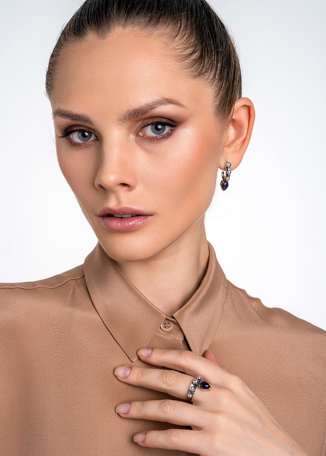 Серьги из серебра с камнем аметист | Ювелирные украшения Sarkissian - фото 15