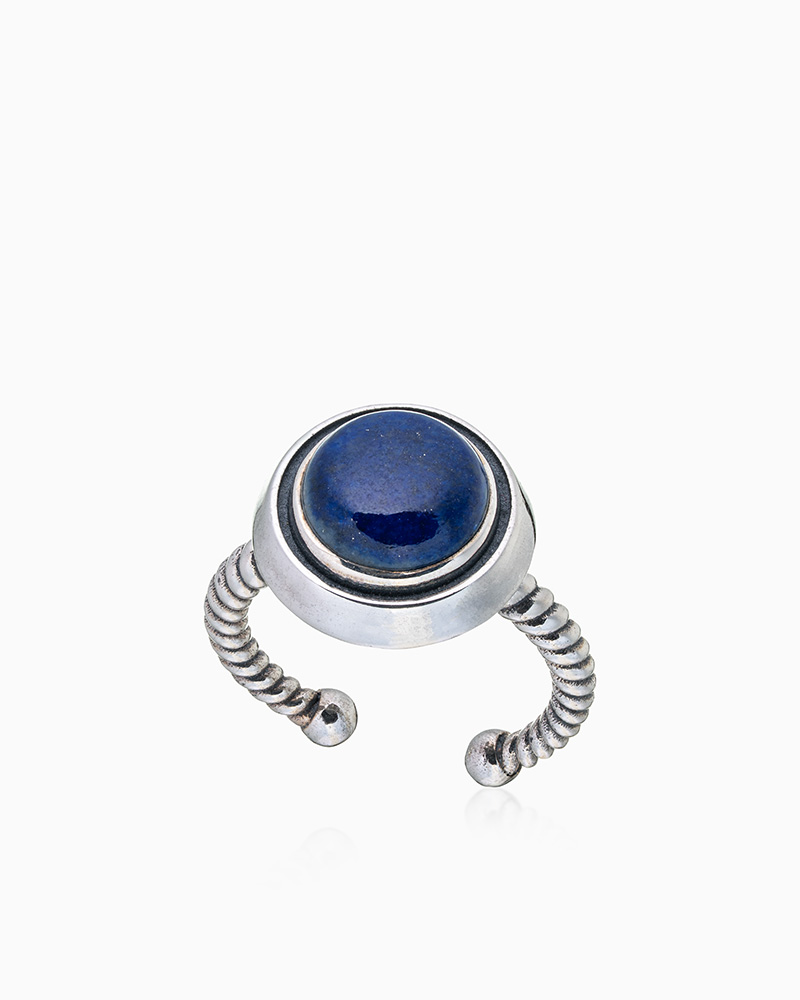 Кольцо из серебра с камнем лазурит - фото 1