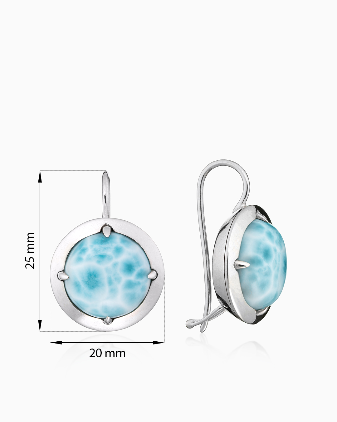 Серьги из серебра с камнем ларимар | Ювелирные украшения Sarkissian - фото 16