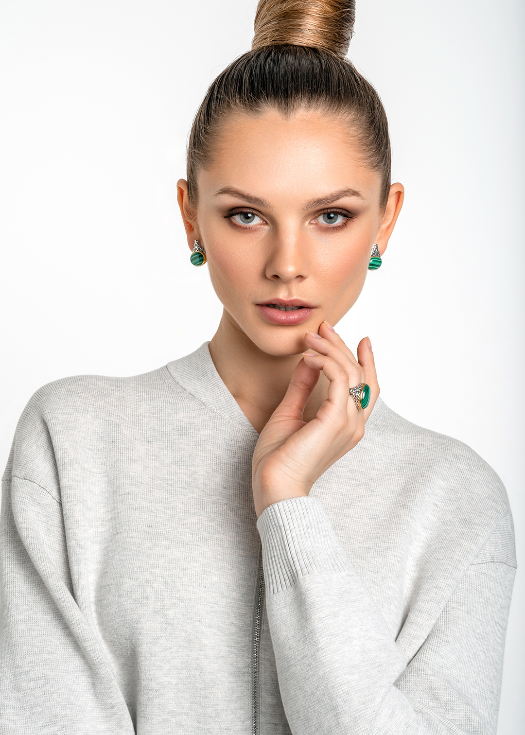 Кольцо из серебра с камнем малахит | Ювелирные украшения Sarkissian - фото 8