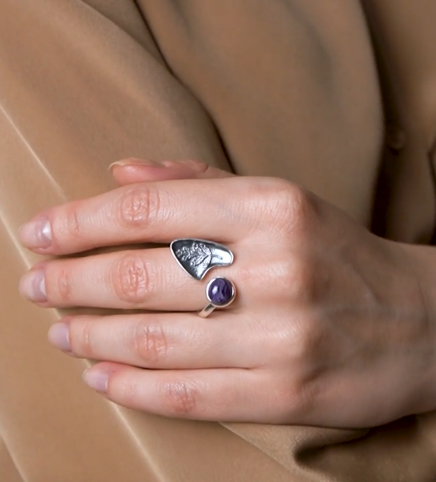 Cеребряное кольцо с чароитом | Ювелирные украшения Sarkissian - фото 11 d