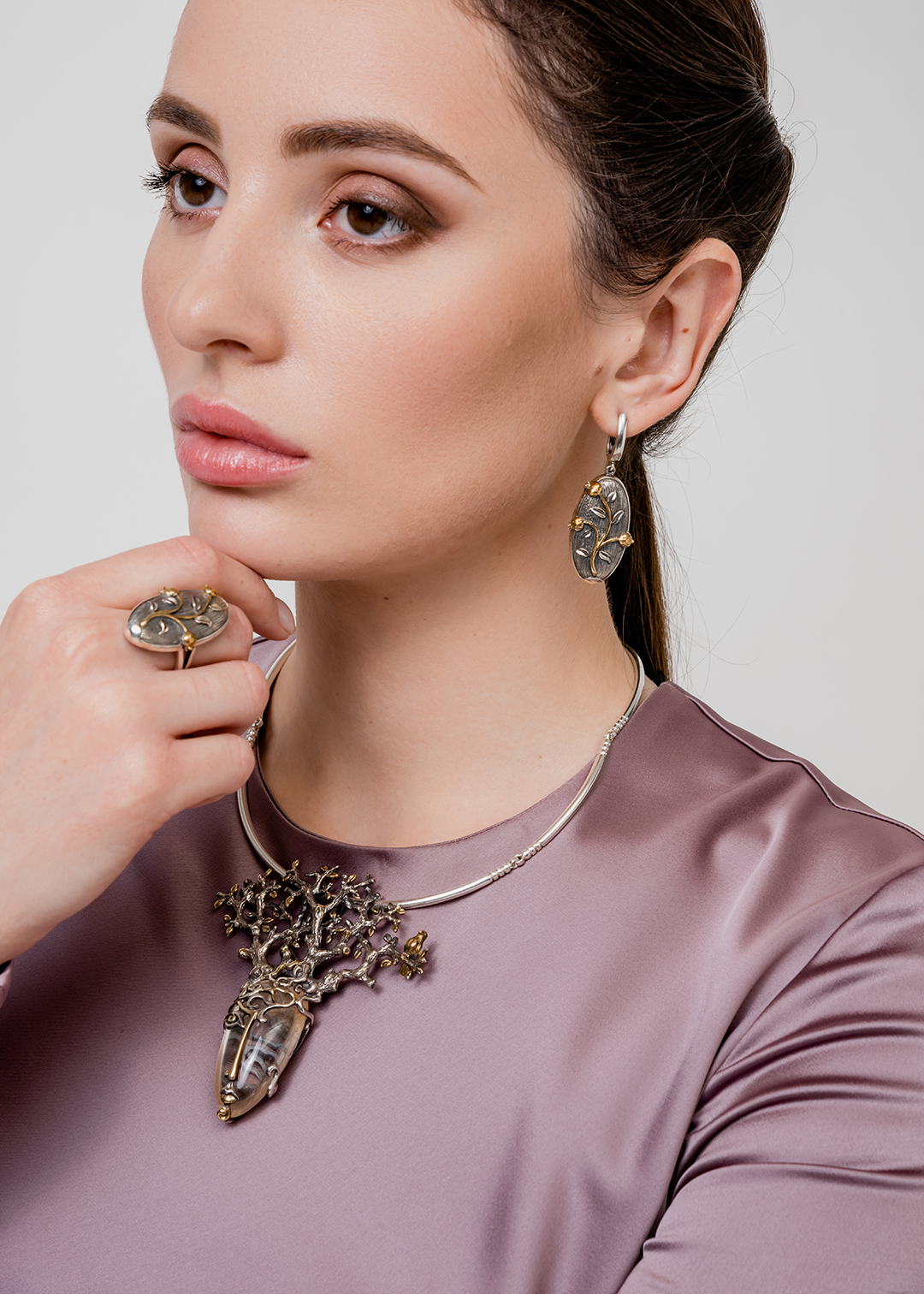 Кольцо из серебра с камнем без вставок | Ювелирные украшения Sarkissian - фото 7