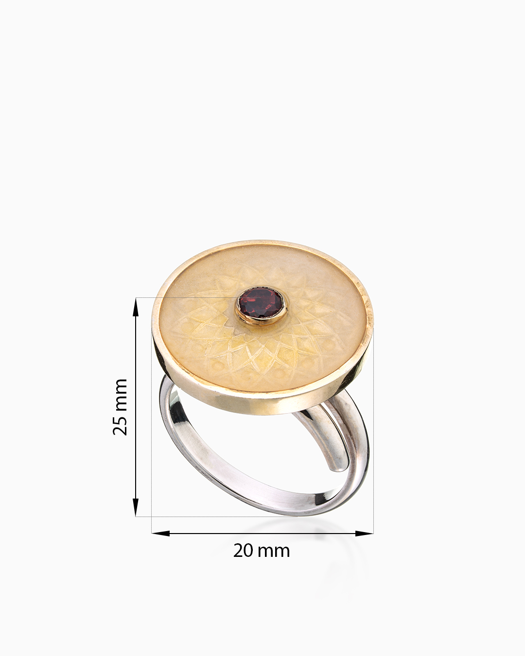 Кольцо из серебра с камнем гранат | Ювелирные украшения Sarkissian - фото 8
