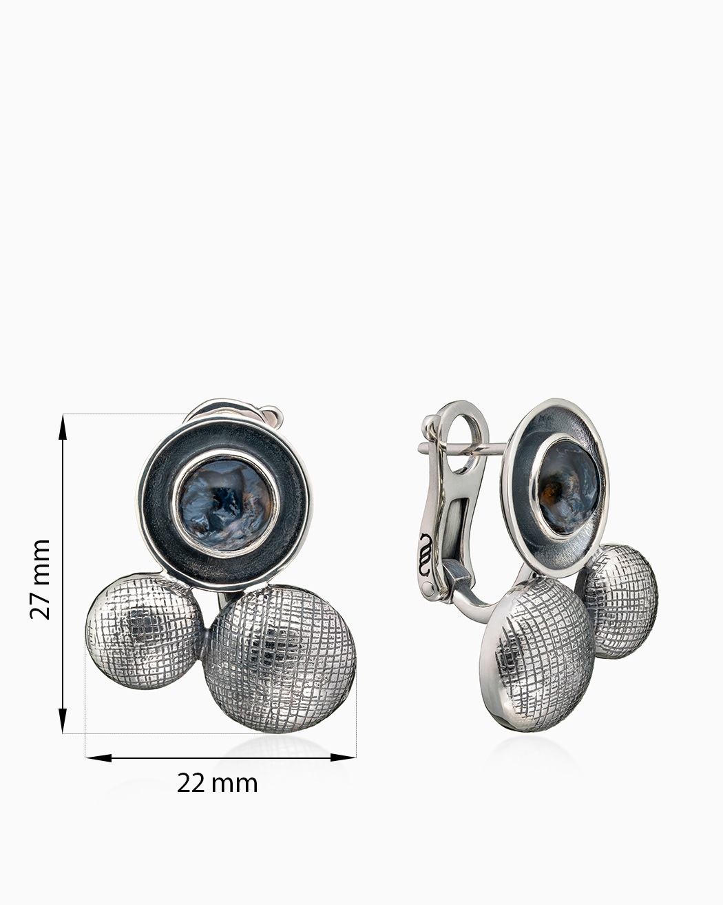 Серьги из серебра с камнем питерсит | Ювелирные украшения Sarkissian - фото 4