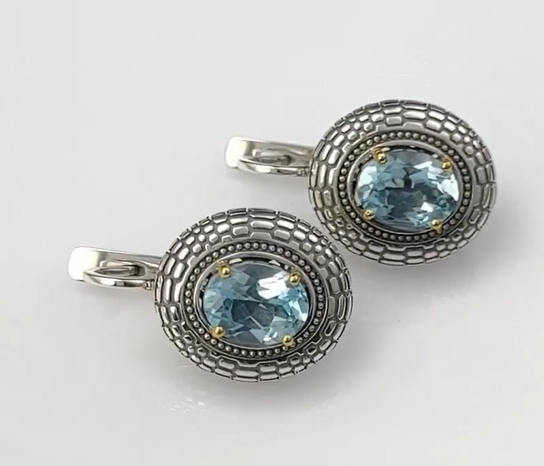 Серебряные серьги «Топазовый Полдень» | Ювелирные украшения Sarkissian - фото 2 d