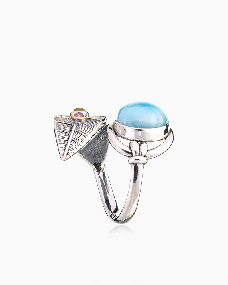 Кольцо из серебра с камнем ларимар | Ювелирные украшения Sarkissian - фото 8