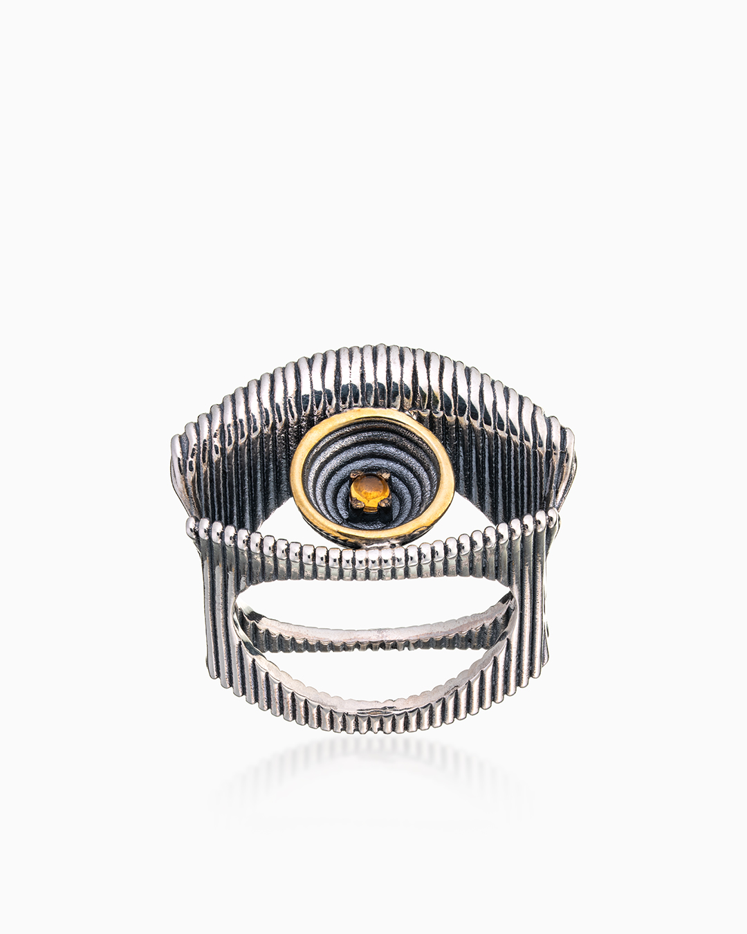 Кольцо из серебра с камнем цитрин - фото 2