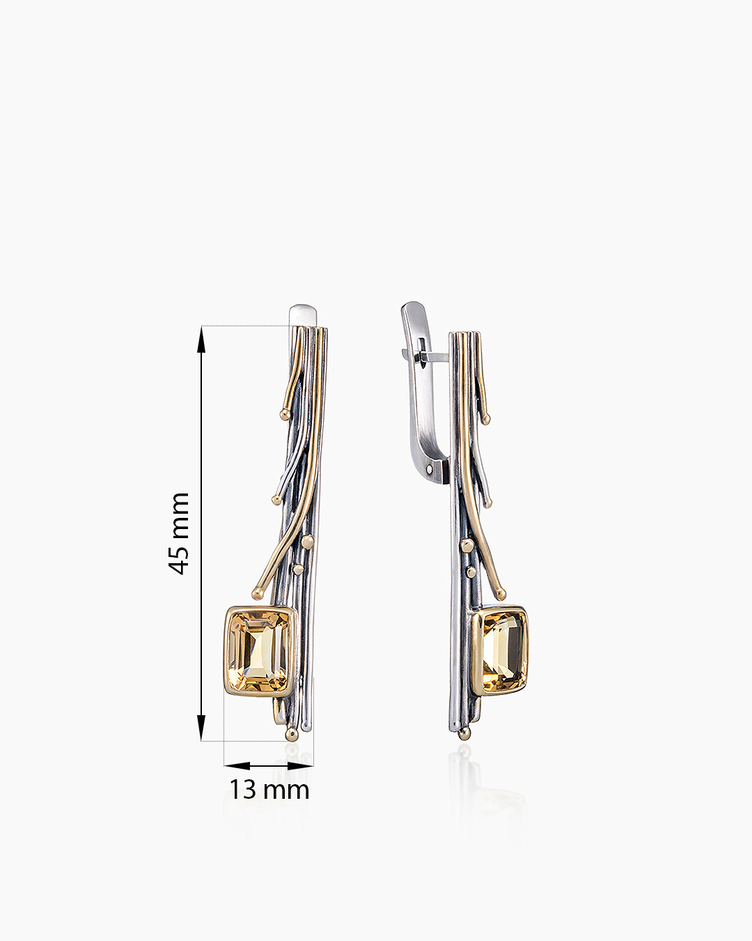 Серебряные серьги «Цитриновая Грация» | Ювелирные украшения Sarkissian - фото 4