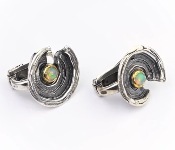 Серьги из серебра с камнем опал | Ювелирные украшения Sarkissian - фото 8 d