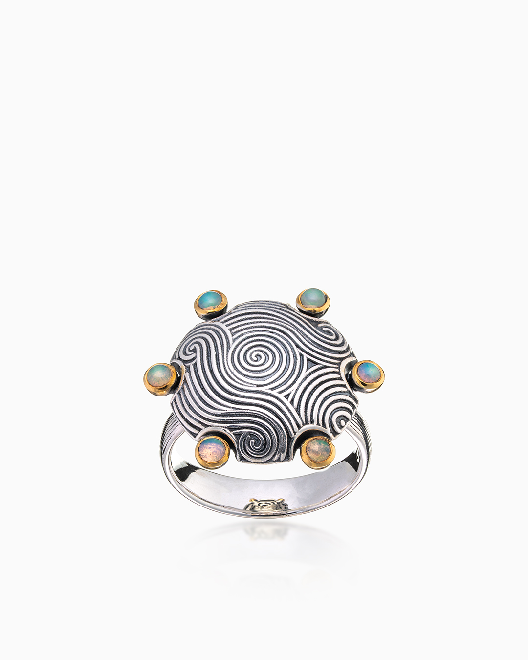 Кольцо из серебра с камнем опал - фото 2