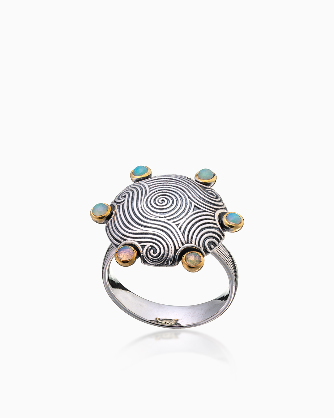 Кольцо из серебра с камнем опал - фото 1