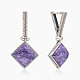 Серьги из серебра с камнем чароит | Ювелирные украшения Sarkissian - фото 1